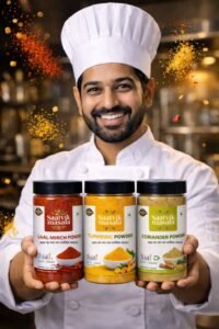 Diwali Gift Box — Premium Organic Masala Gift Set Haldi Mirch Dhaniya 200g